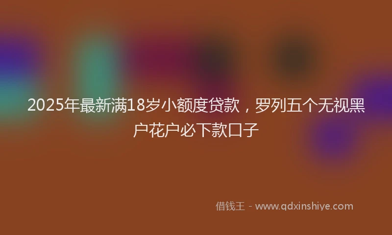 2025年最新满18岁小额度贷款，罗列五个无视黑户花户必下款口子