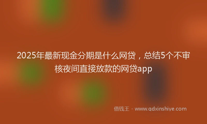 2025年最新现金分期是什么网贷，总结5个不审核夜间直接放款的网贷app