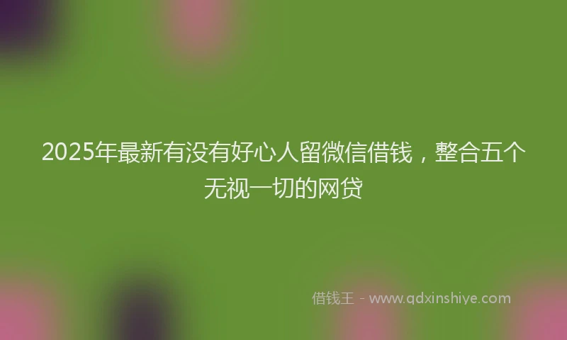 2025年最新有没有好心人留微信借钱，整合五个无视一切的网贷