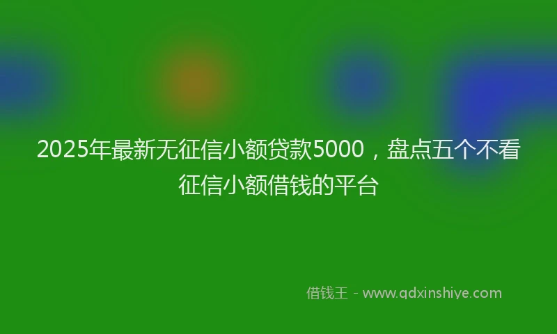 2025年最新无征信小额贷款5000，盘点五个不看征信小额借钱的平台