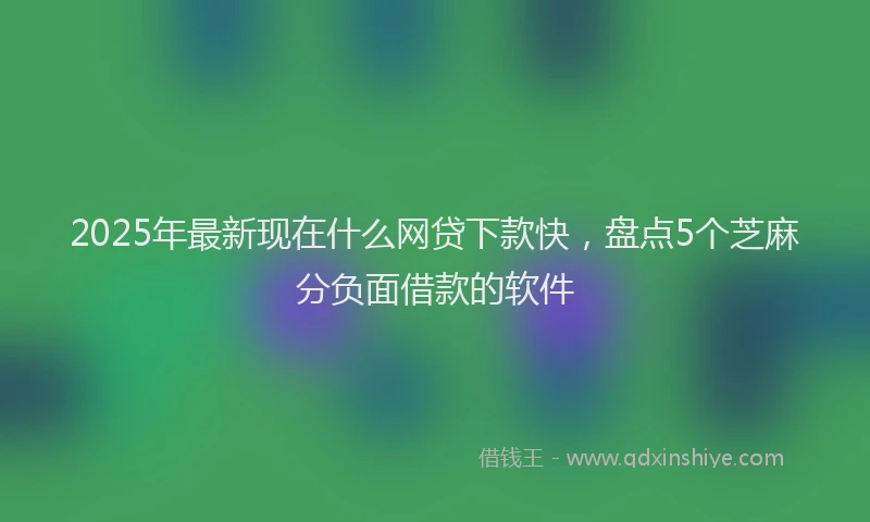 2025年最新现在什么网贷下款快，盘点5个芝麻分负面借款的软件