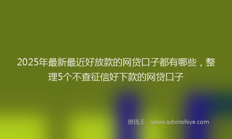 2025年最新最近好放款的网贷口子都有哪些，整理5个不查征信好下款的网贷口子