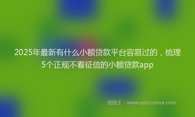 2025年最新有什么小额贷款平台容易过的，梳理5个正规不看征信的小额贷款app