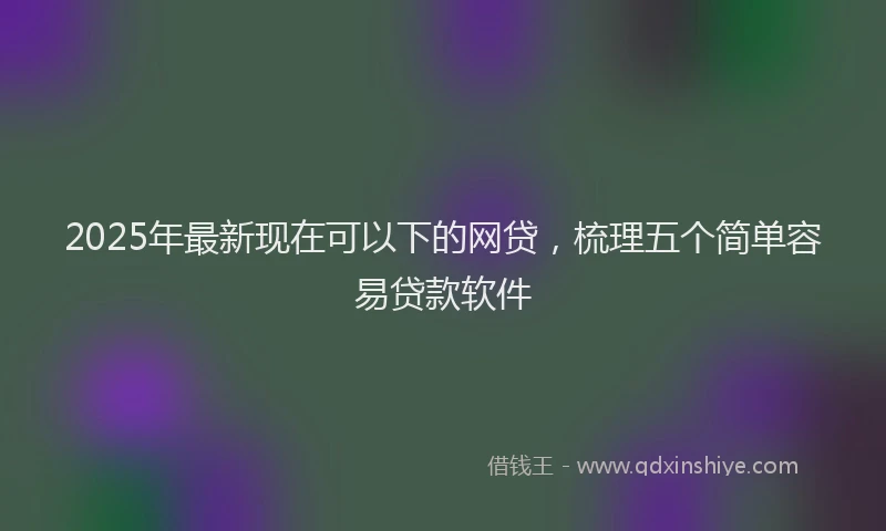 2025年最新现在可以下的网贷，梳理五个简单容易贷款软件