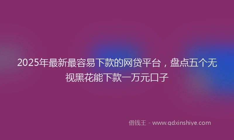 2025年最新最容易下款的网贷平台，盘点五个无视黑花能下款一万元口子