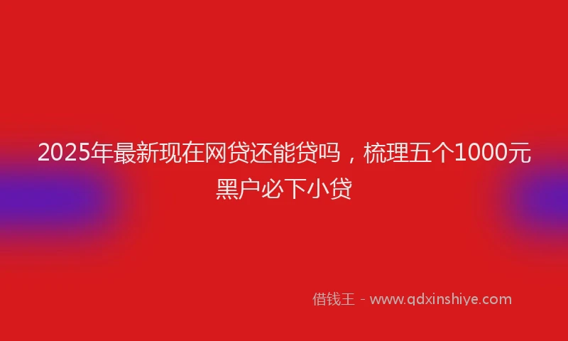 2025年最新现在网贷还能贷吗，梳理五个1000元黑户必下小贷