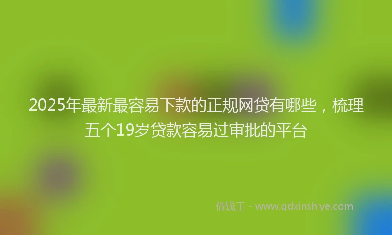 2025年最新最容易下款的正规网贷有哪些，梳理五个19岁贷款容易过审批的平台