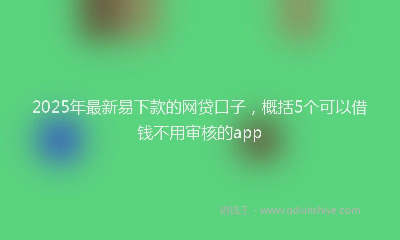 2025年最新易下款的网贷口子，概括5个可以借钱不用审核的app