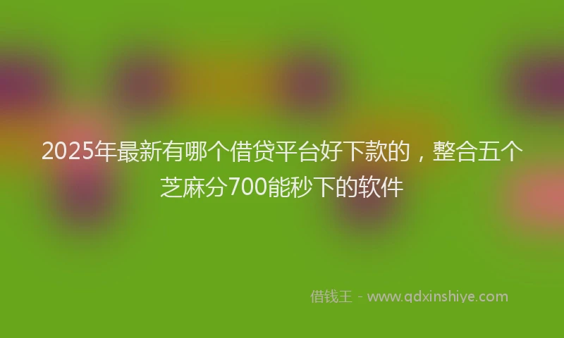 2025年最新有哪个借贷平台好下款的，整合五个芝麻分700能秒下的软件