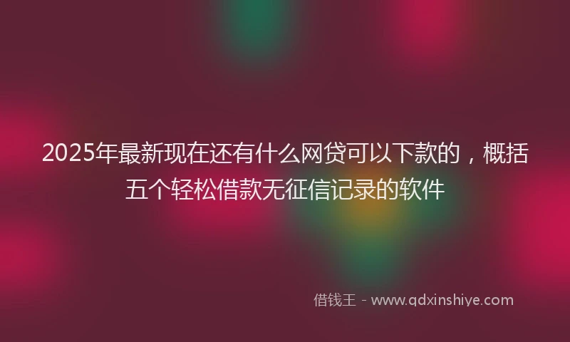 2025年最新现在还有什么网贷可以下款的，概括五个轻松借款无征信记录的软件