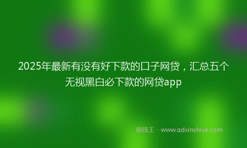 2025年最新有没有好下款的口子网贷，汇总五个无视黑白必下款的网贷app