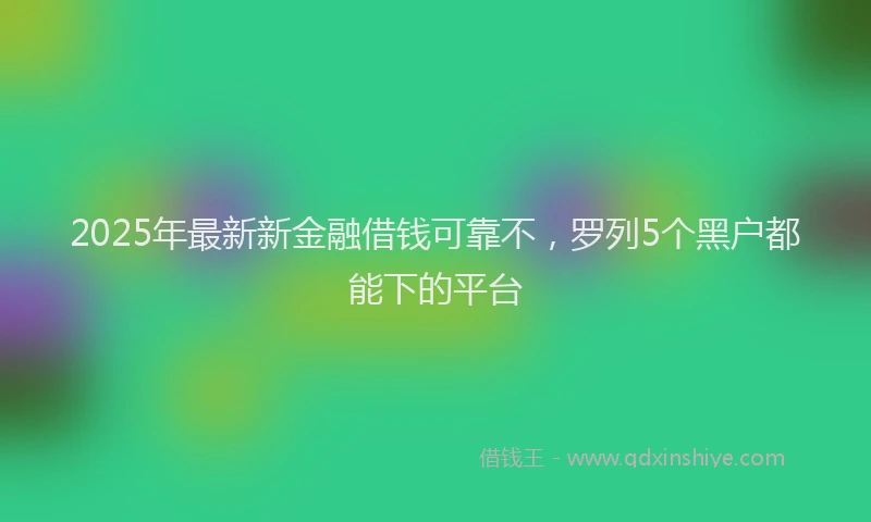 2025年最新新金融借钱可靠不，罗列5个黑户都能下的平台
