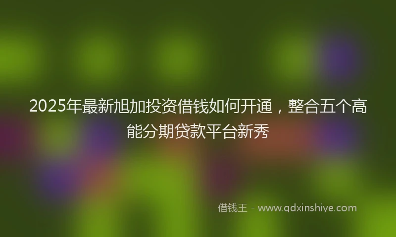 2025年最新旭加投资借钱如何开通，整合五个高能分期贷款平台新秀