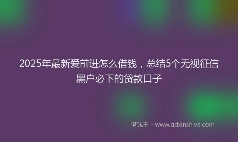2025年最新爱前进怎么借钱，总结5个无视征信黑户必下的贷款口子