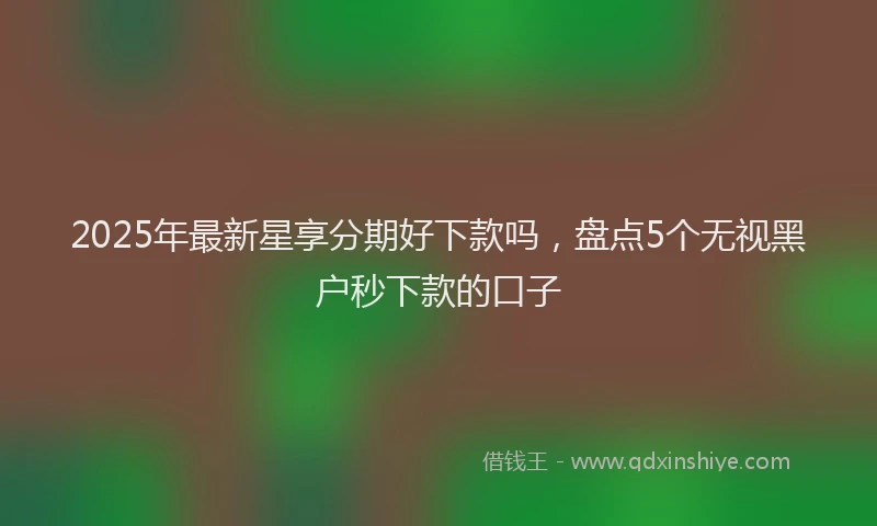 2025年最新星享分期好下款吗，盘点5个无视黑户秒下款的口子