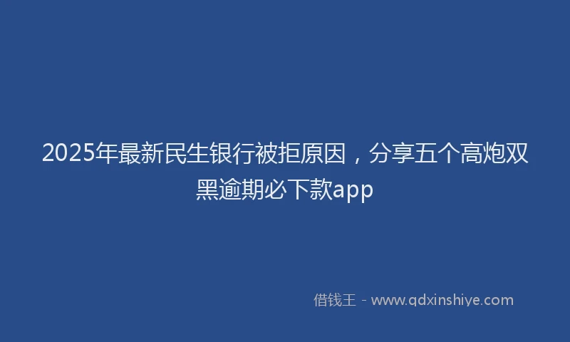 2025年最新民生银行被拒原因，分享五个高炮双黑逾期必下款app