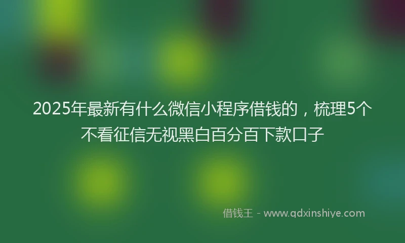 2025年最新有什么微信小程序借钱的，梳理5个不看征信无视黑白百分百下款口子