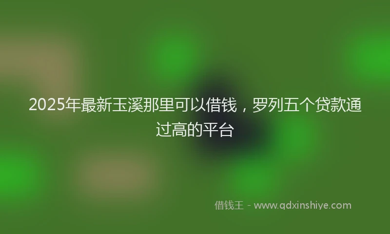 2025年最新玉溪那里可以借钱，罗列五个贷款通过高的平台