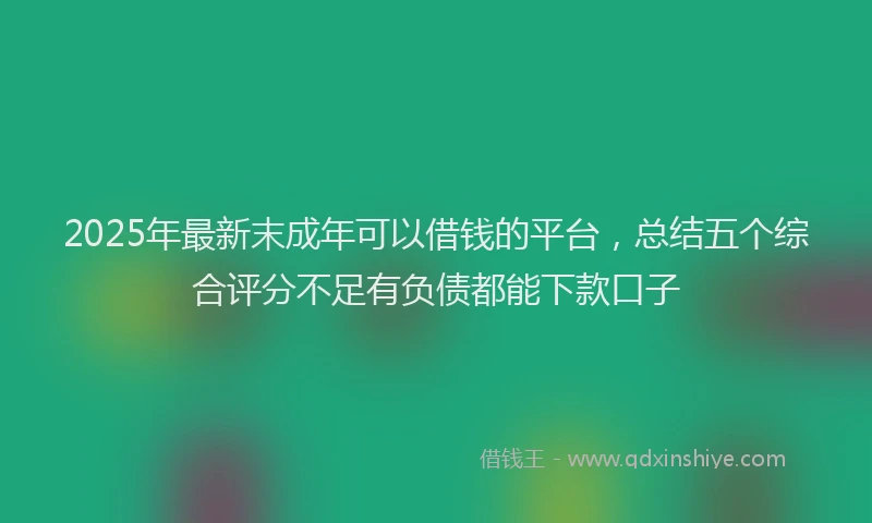 2025年最新末成年可以借钱的平台，总结五个综合评分不足有负债都能下款口子