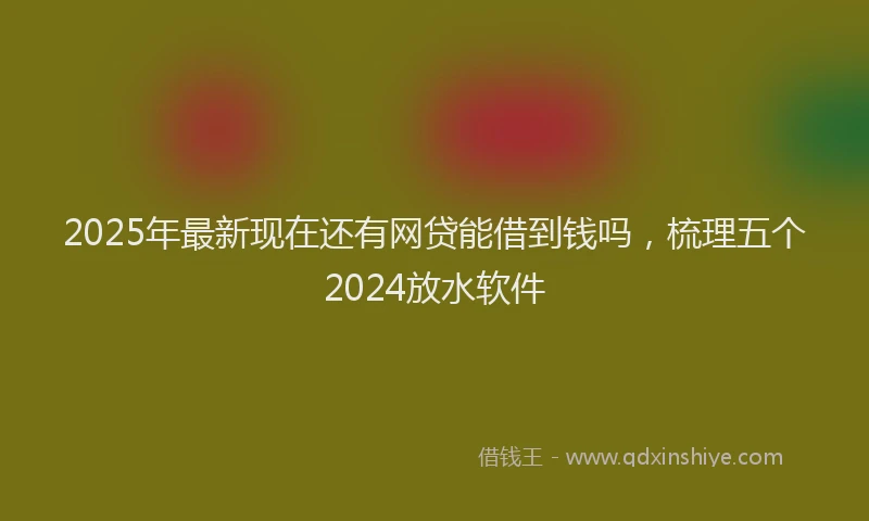 2025年最新现在还有网贷能借到钱吗，梳理五个2024放水软件
