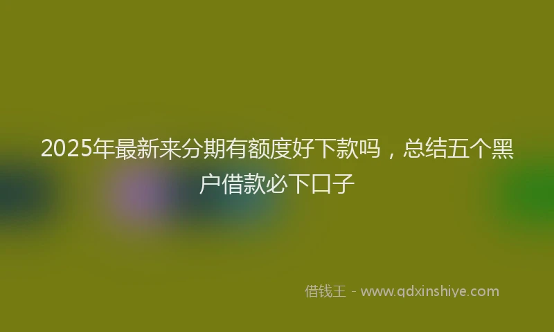 2025年最新来分期有额度好下款吗，总结五个黑户借款必下口子