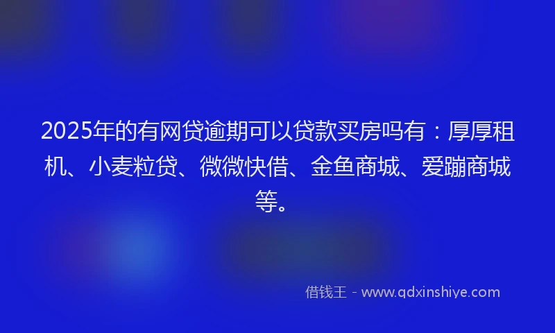 2025年的有网贷逾期可以贷款买房吗有：厚厚租机、小麦粒贷、微微快借、金鱼商城、爱蹦商城等。