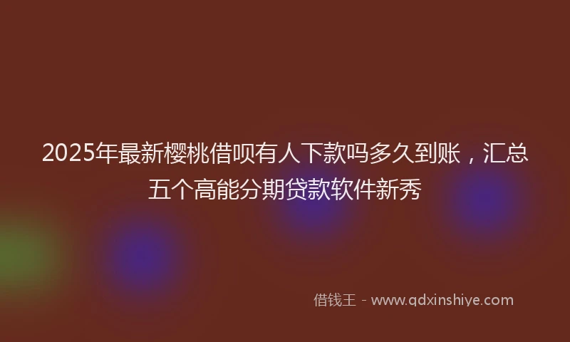 2025年最新樱桃借呗有人下款吗多久到账，汇总五个高能分期贷款软件新秀