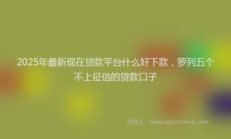 2025年最新现在贷款平台什么好下款，罗列五个不上征信的贷款口子