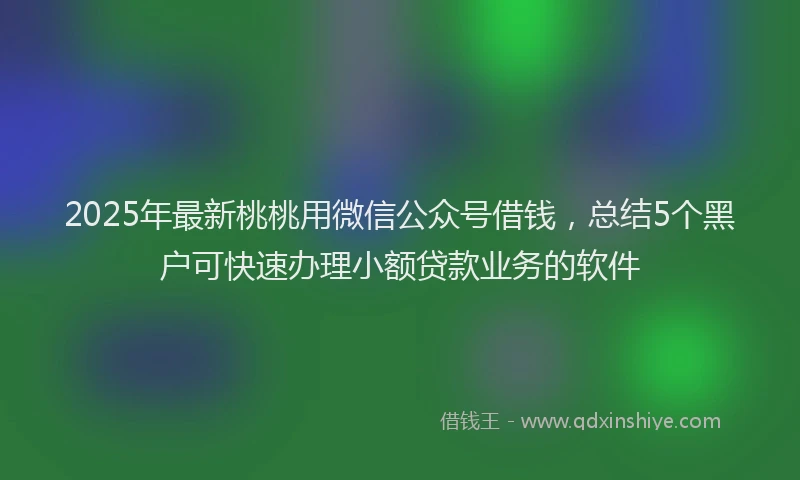 2025年最新桃桃用微信公众号借钱，总结5个黑户可快速办理小额贷款业务的软件