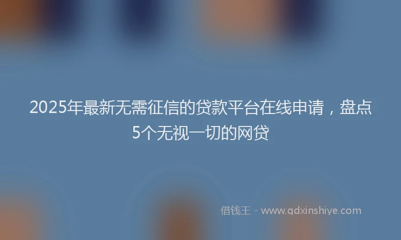 2025年最新无需征信的贷款平台在线申请，盘点5个无视一切的网贷