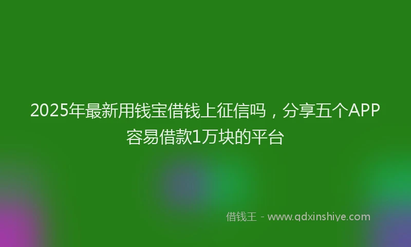 2025年最新用钱宝借钱上征信吗，分享五个APP容易借款1万块的平台