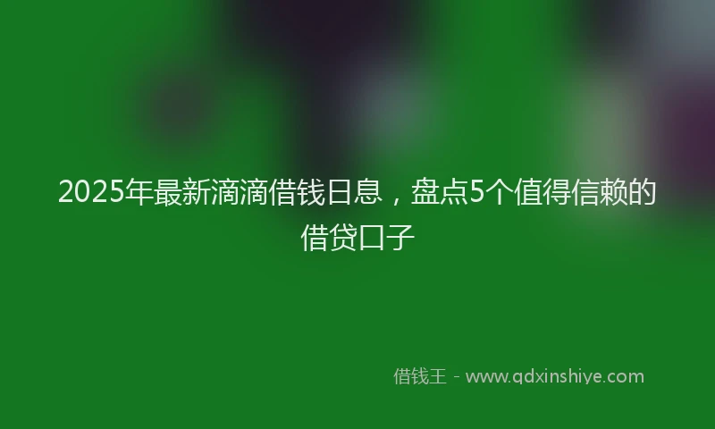 2025年最新滴滴借钱日息，盘点5个值得信赖的借贷口子