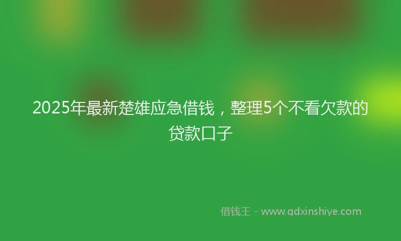 2025年最新楚雄应急借钱，整理5个不看欠款的贷款口子