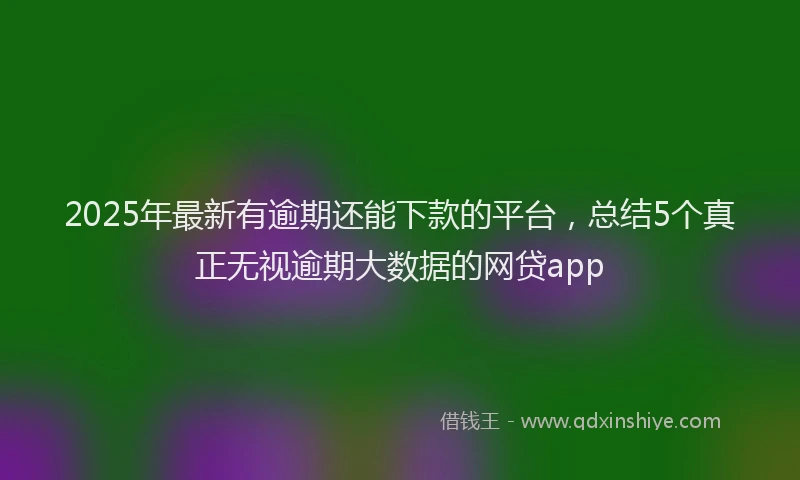 2025年最新有逾期还能下款的平台，总结5个真正无视逾期大数据的网贷app