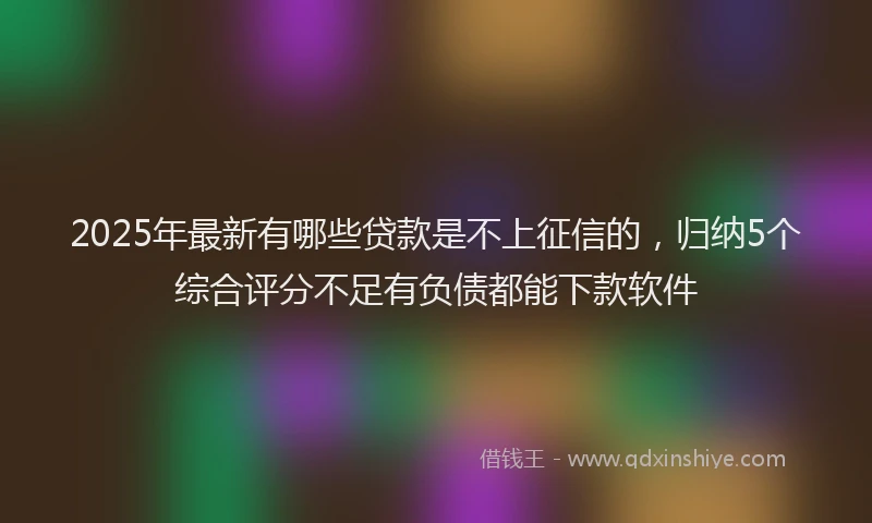 2025年最新有哪些贷款是不上征信的，归纳5个综合评分不足有负债都能下款软件