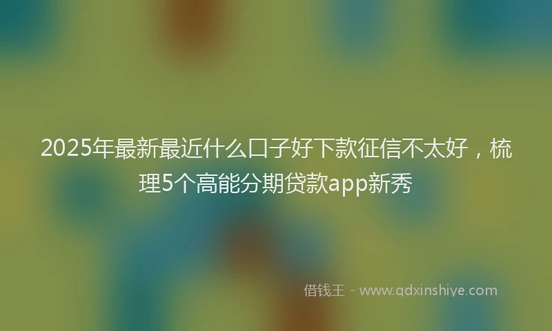 2025年最新最近什么口子好下款征信不太好，梳理5个高能分期贷款app新秀