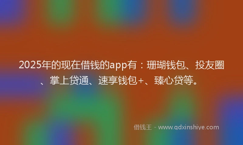2025年的现在借钱的app有：珊瑚钱包、投友圈、掌上贷通、速享钱包+、臻心贷等。