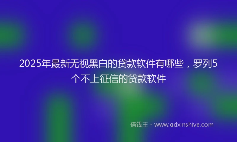 2025年最新无视黑白的贷款软件有哪些，罗列5个不上征信的贷款软件