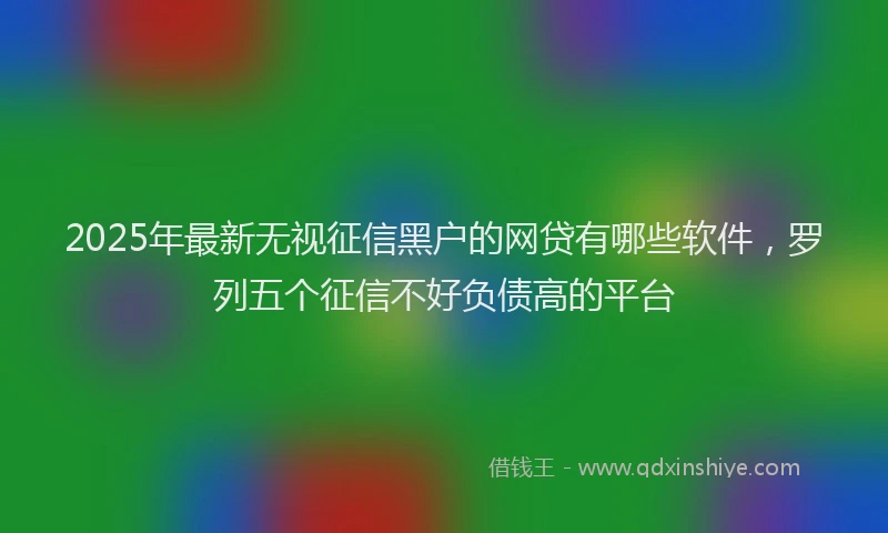 2025年最新无视征信黑户的网贷有哪些软件，罗列五个征信不好负债高的平台