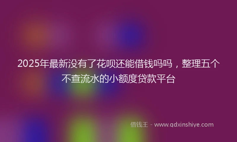 2025年最新没有了花呗还能借钱吗吗，整理五个不查流水的小额度贷款平台