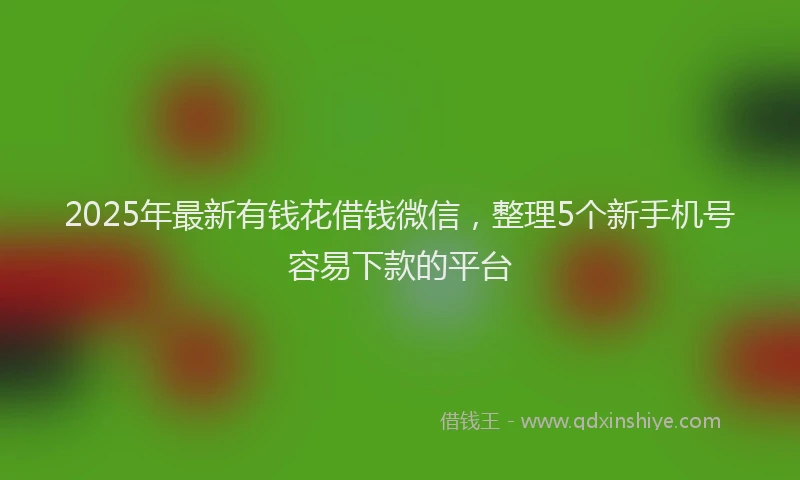2025年最新有钱花借钱微信，整理5个新手机号容易下款的平台