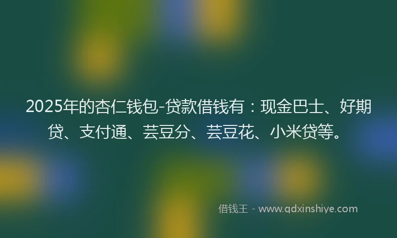 2025年的杏仁钱包-贷款借钱有：现金巴士、好期贷、支付通、芸豆分、芸豆花、小米贷等。