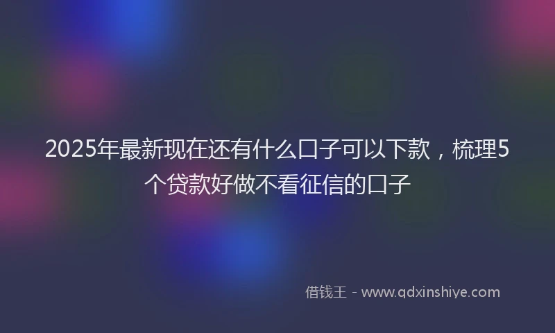 2025年最新现在还有什么口子可以下款，梳理5个贷款好做不看征信的口子