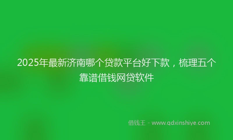 2025年最新济南哪个贷款平台好下款，梳理五个靠谱借钱网贷软件