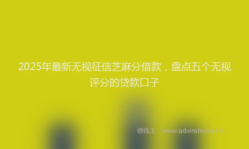 2025年最新无视征信芝麻分借款，盘点五个无视评分的贷款口子