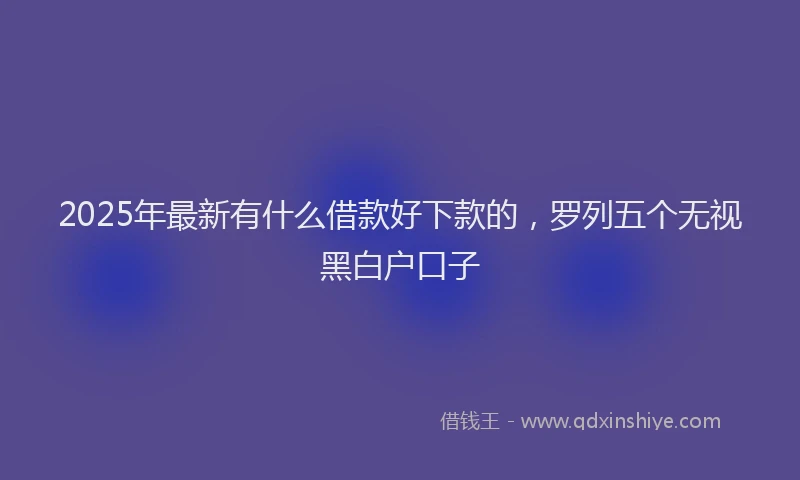 2025年最新有什么借款好下款的，罗列五个无视黑白户口子