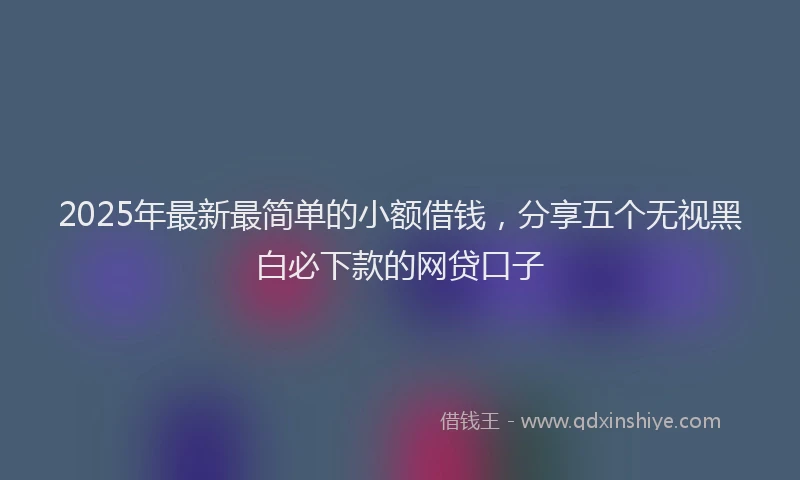 2025年最新最简单的小额借钱，分享五个无视黑白必下款的网贷口子
