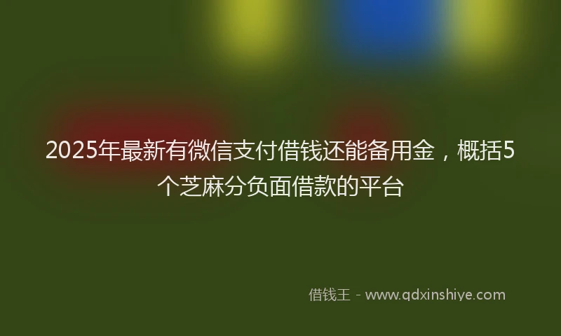 2025年最新有微信支付借钱还能备用金，概括5个芝麻分负面借款的平台