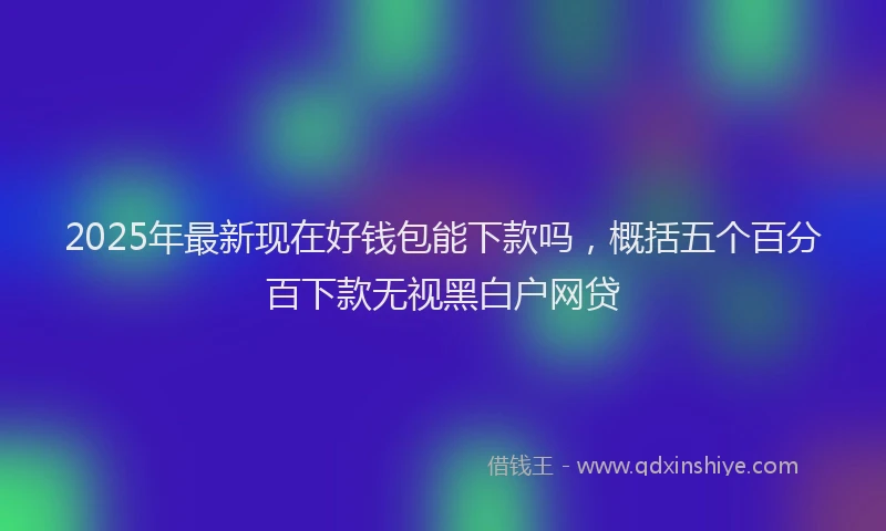 2025年最新现在好钱包能下款吗，概括五个百分百下款无视黑白户网贷