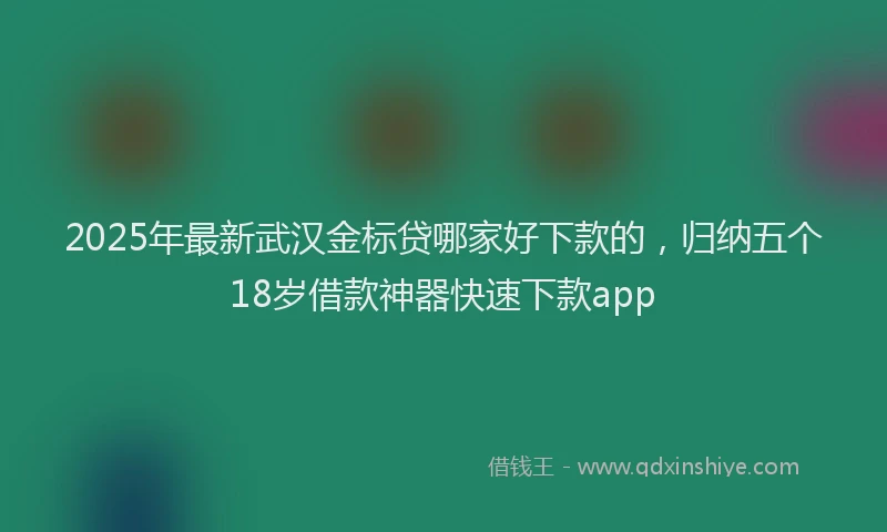 2025年最新武汉金标贷哪家好下款的，归纳五个18岁借款神器快速下款app